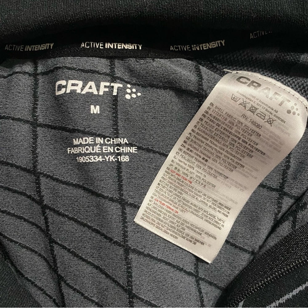 Craft Active Intensity T-Shirt Black Long Sleeve 1/4 Zip Collared - Picture 5 of 5